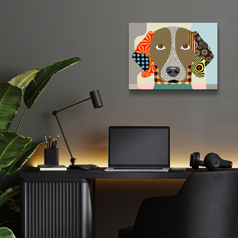 "Weimaraner" par Lanre Adefioyue, H 12 po x l 16 po x P 0,13 po