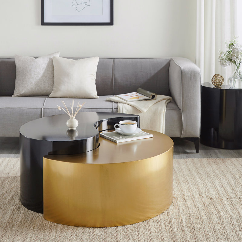 Table basse Modern Contemporary, Noir et or