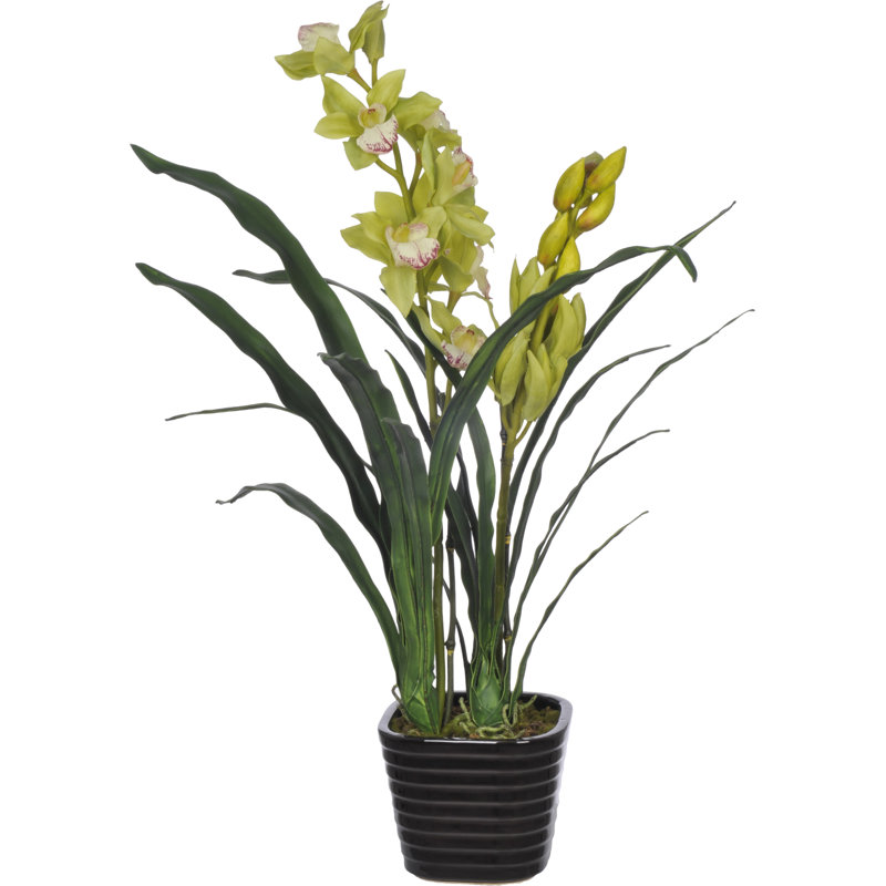 Fausse fleur en vase cymbidium orchidée