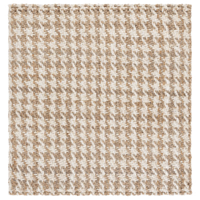 Natural Fiber Handwoven Jute Houndstooth Rug