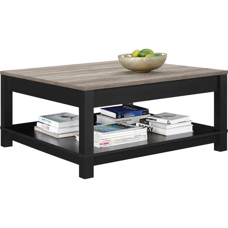 Cassel Coffee Table with Storage, Black