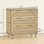 Armoire de rangement 31,50 "à 3 tiroirs en rotin