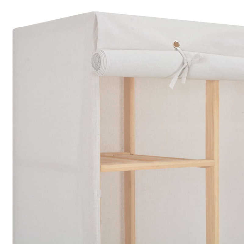 1 Door Solid Wood Wardrobe, White