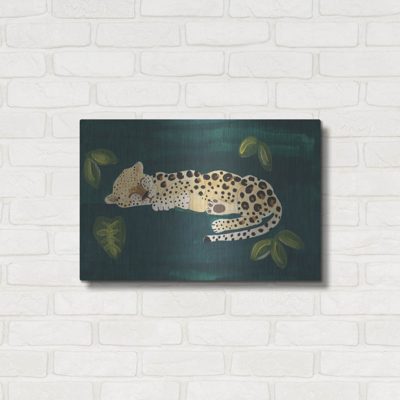  «Lethargic Leopard 2» par Alicia Longley, art mural en métal, 24 po x 16 po, H 16 po x l 24 po
