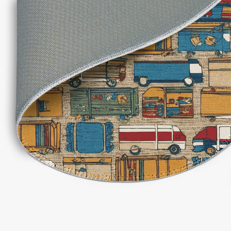 Tapis intérieur et extérieur gris Transport, Rond 5 pi