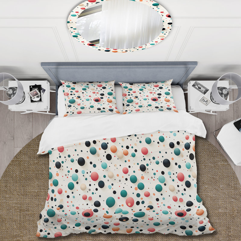 Artistic Splendor Polka Dots Pattern - Ensemble de housse de couette à pois