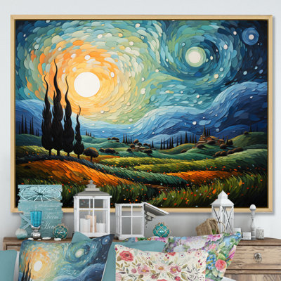 «Vangogh The Swaying Cypress II - Vangogh Wall Art» par Vincent Van Gogh, peinture