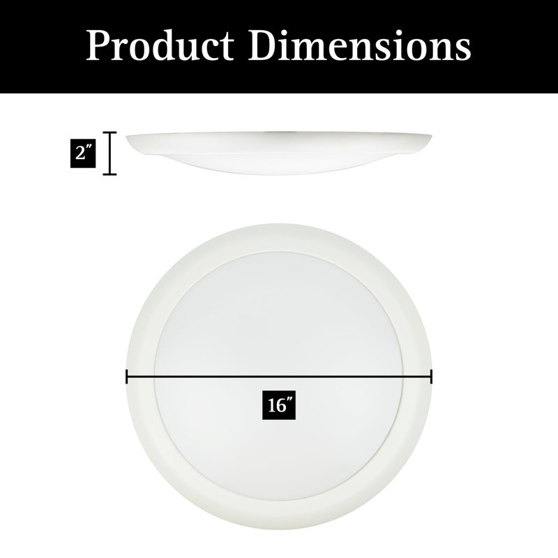Plafonnier encastré 16 po à DEL - Plafonnier mince à intensité variable - Éclairage à DEL écoénergétique - Luminaire polyvalent facile à installer