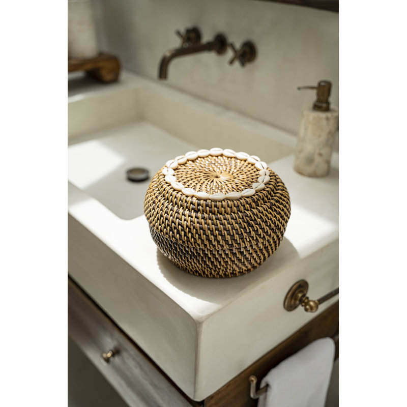 17 Stories Rattan Bin, 18cm H x 27cm W x 27cm D