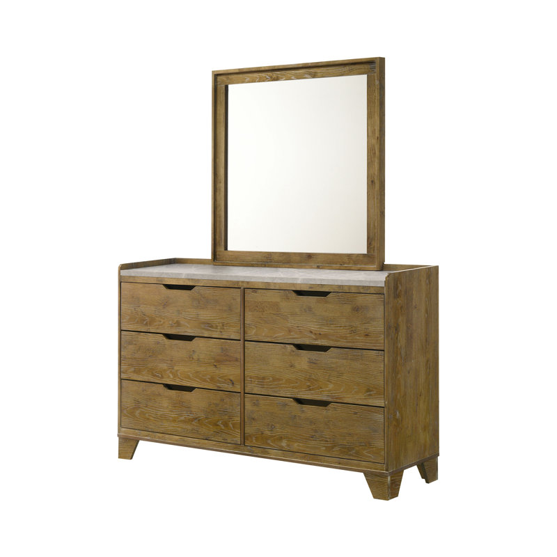 Commode rustique 57,90 "avec miroir, chêne moyen