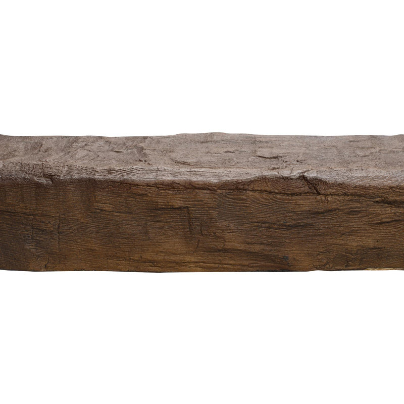 3-Pack  8In W X 5-1/8In H Hand Hewn Faux Wood Beams | 12Ft 9In Long | Finished Medium Oak | Lightweight & Durable