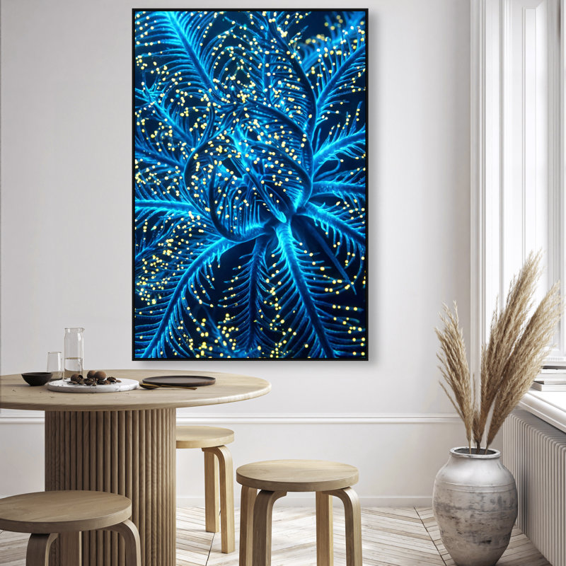 Neon Bloom Print by Oliver Gal, 25"H x 17"W, Black Floater Frame