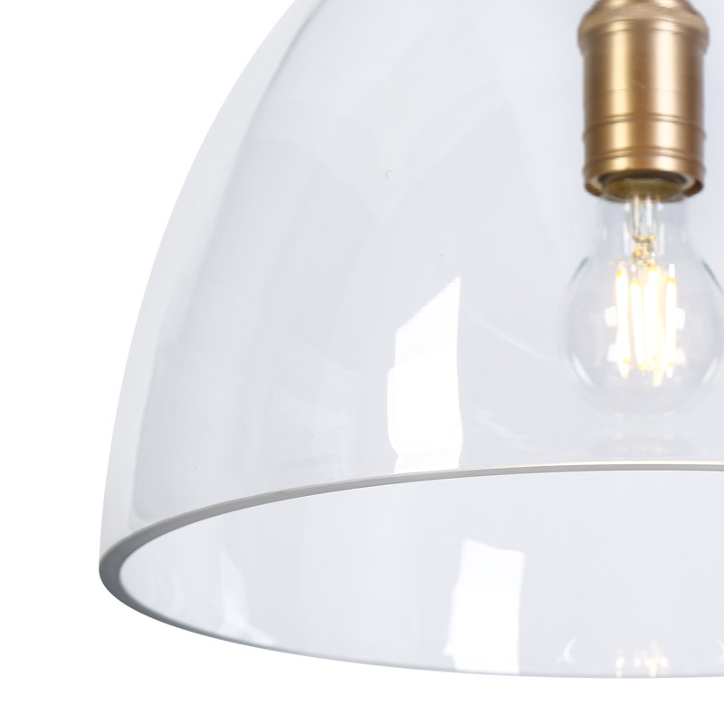 Luminaire suspendu simple en forme de dôme moderne à une lumière de style l 13,7 po Alexandre