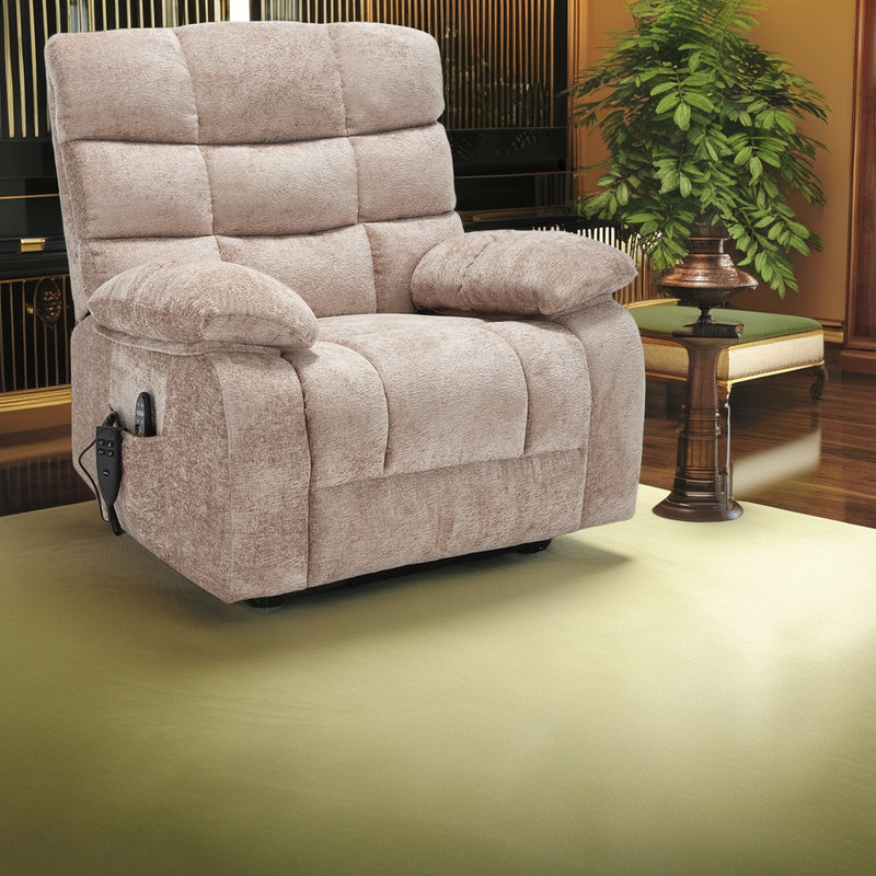 Fauteuil de massage surdimensionné et inclinable Power Lift - Double moteur - Inclinaison à 180 ° - Massage 8 points et chaleur - Tissu chenille - Assemblage facile?