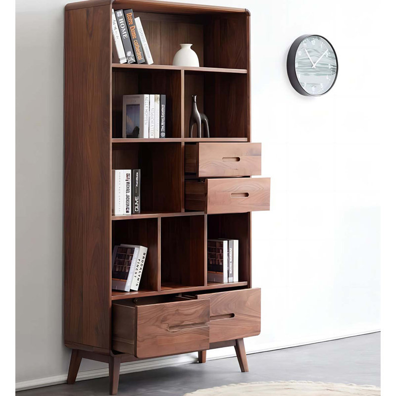 La nouvelle bibliothèque de bureau de style chinois en bois massif., H 74,8 po x l 35,43 po x P 13,78 po