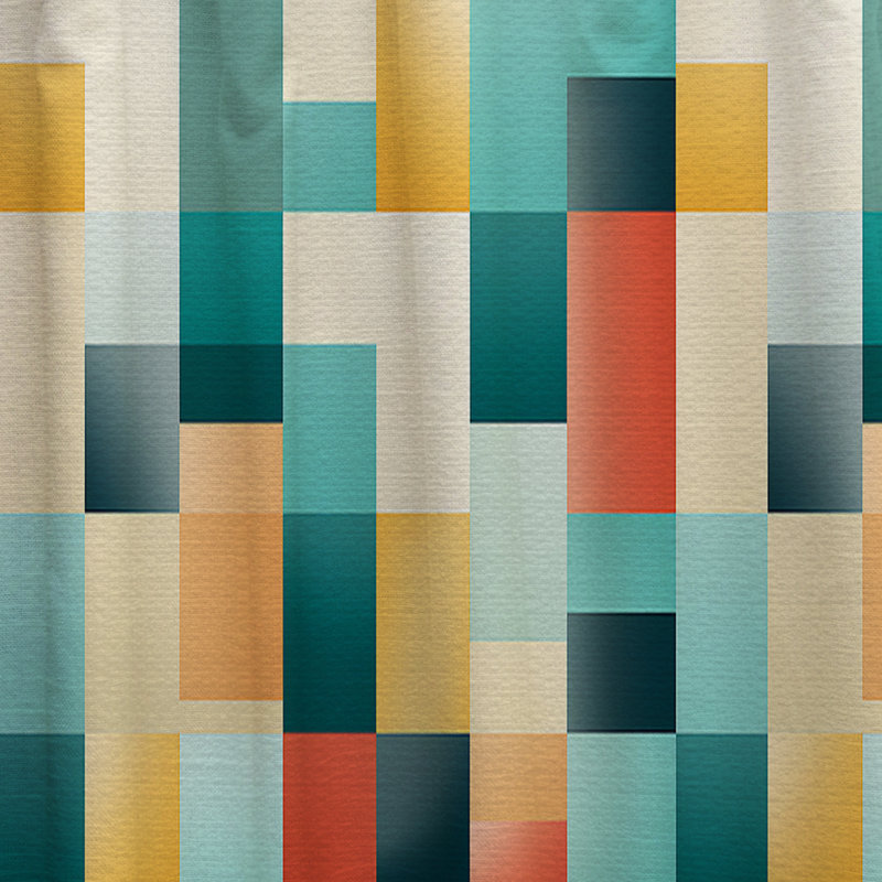Popart culture orange I et Pixels I - Rideau rayé - Velours obscurcissant - 1 panneau, L 52 po x L 108 po