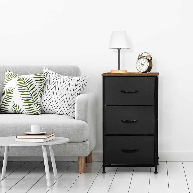 Commode 3 tiroirs Thorgunn, Noir