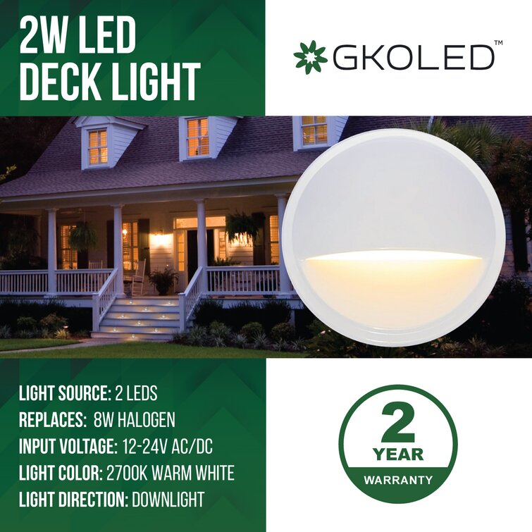 GKOplus Gkoled Black Low Voltage Integrated LED Deck Light Pack Wayfair