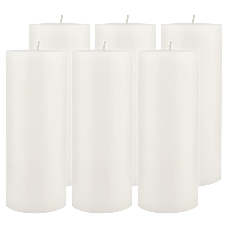 Ensemble de bougies longues 6 pièces, H 8 po x l 3 po x P 3 po