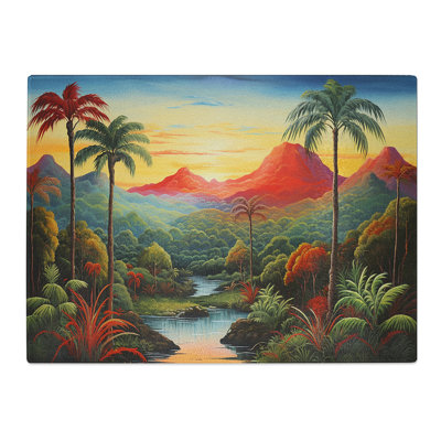 Jungle Landscape No.3  Glass Chopping Board