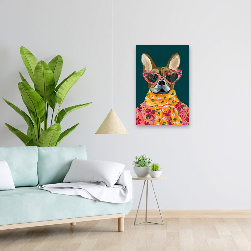 Contemporary and Preppy Fabulous Frenchie, H 24 po x l 16 po