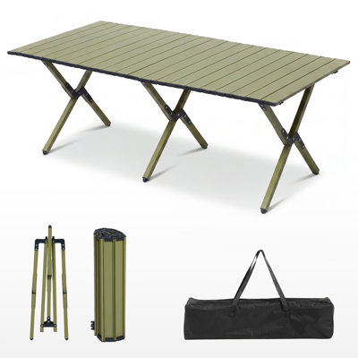 Foldable Roll Up Lightweight Steel Camp Table