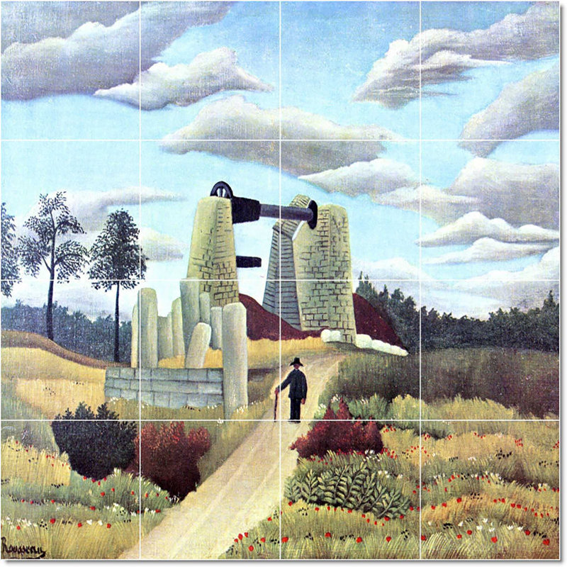 Carreau de céramique décorative 48 po x 48 po 12 po x 12 po, "Jean-jacques rousseau", affiche d'art, peinture W
