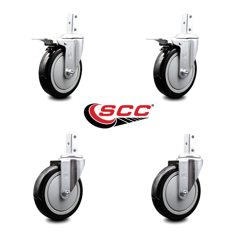 4 Piece Poly Caster Set, Black
