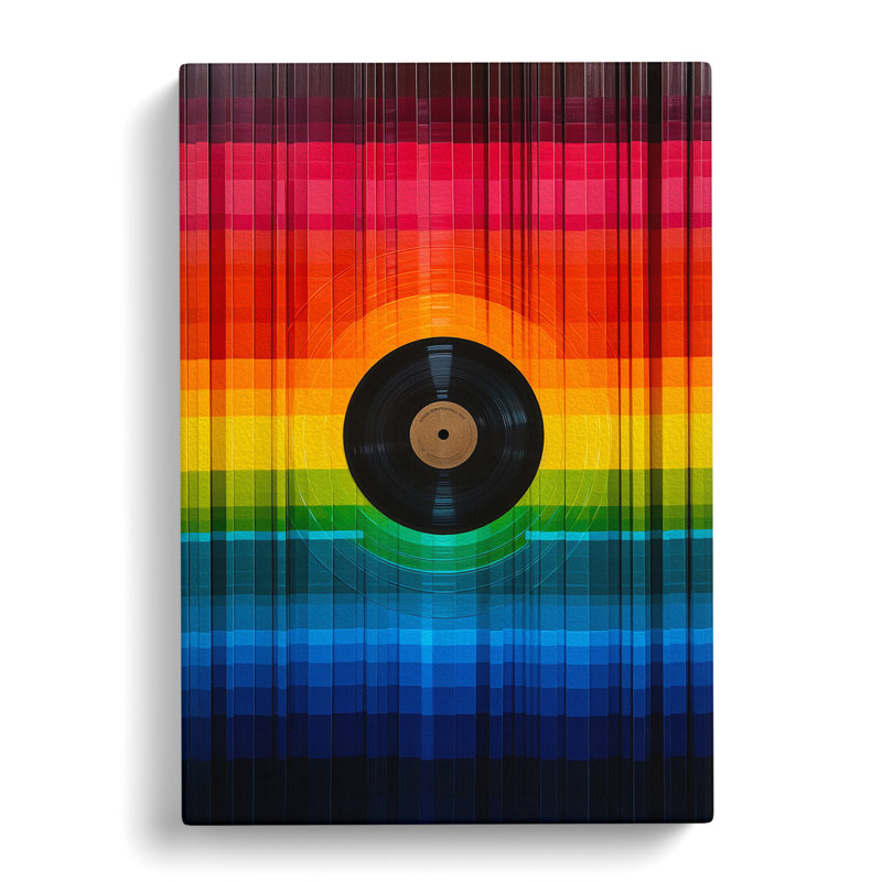 Vinyl Record Colour Field - Wrapped Canvas, 76cm H x 50cm W x 3cm D