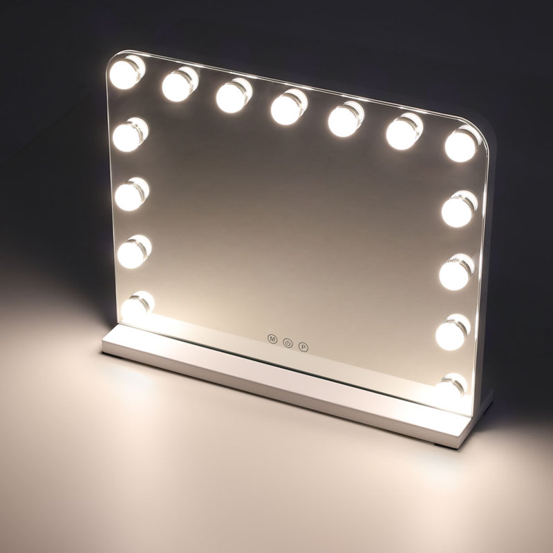 Aidenas Metal Rectangle Mirror, White, 107cm H x 127cm W