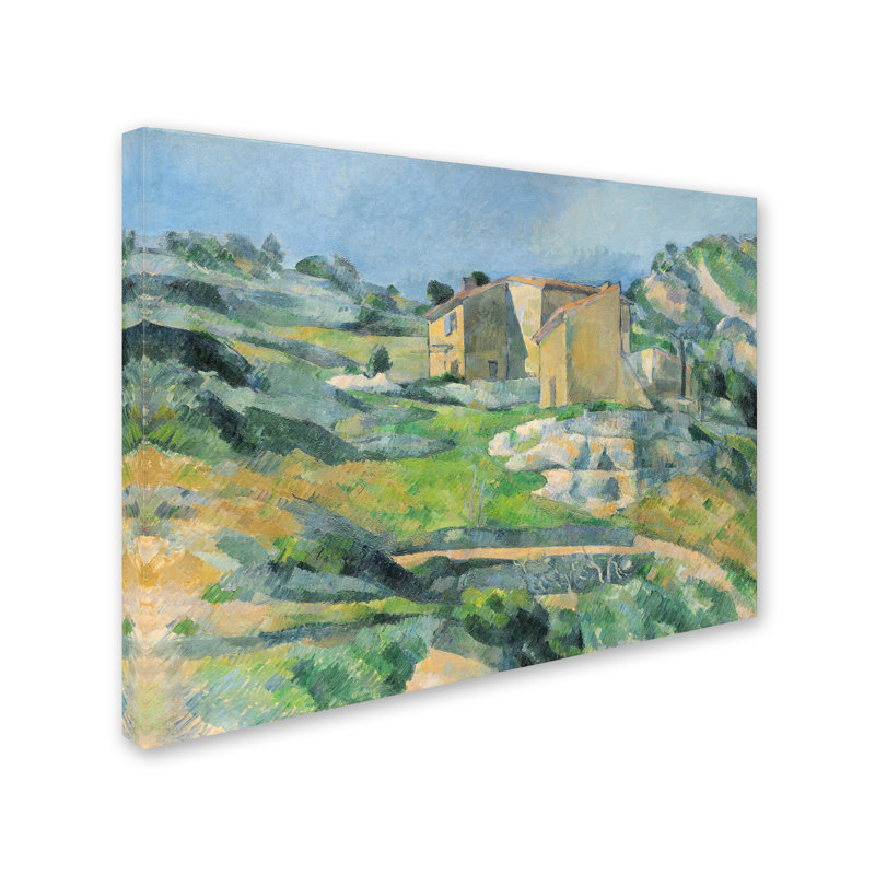 «Maisons dans la Provence 1833» par Paul Cezanne, reproduction sur toile tendue, H 35 po x l 47 po