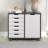 SOLID WOOD ROLL CART STORAGE CHEST GRAY & WHITE-131018159