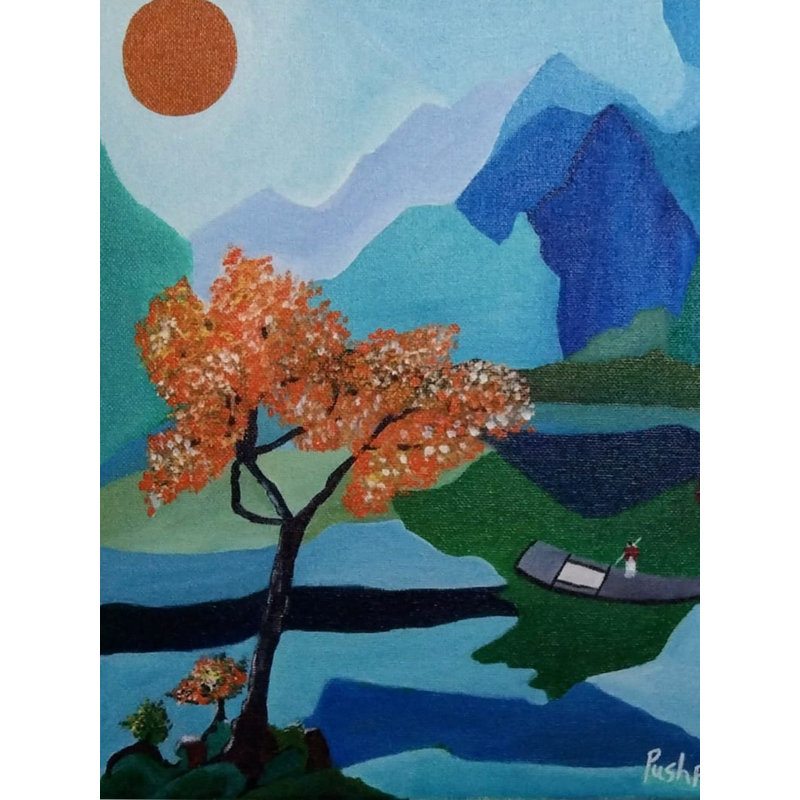 Paysage abstrait | Acrylique sur toile | Par Pushpa Mahadeo Plus