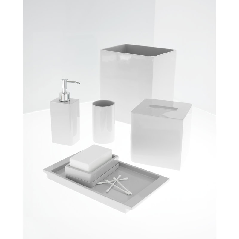 Glossy White Lacquer Resin Tissue Holder