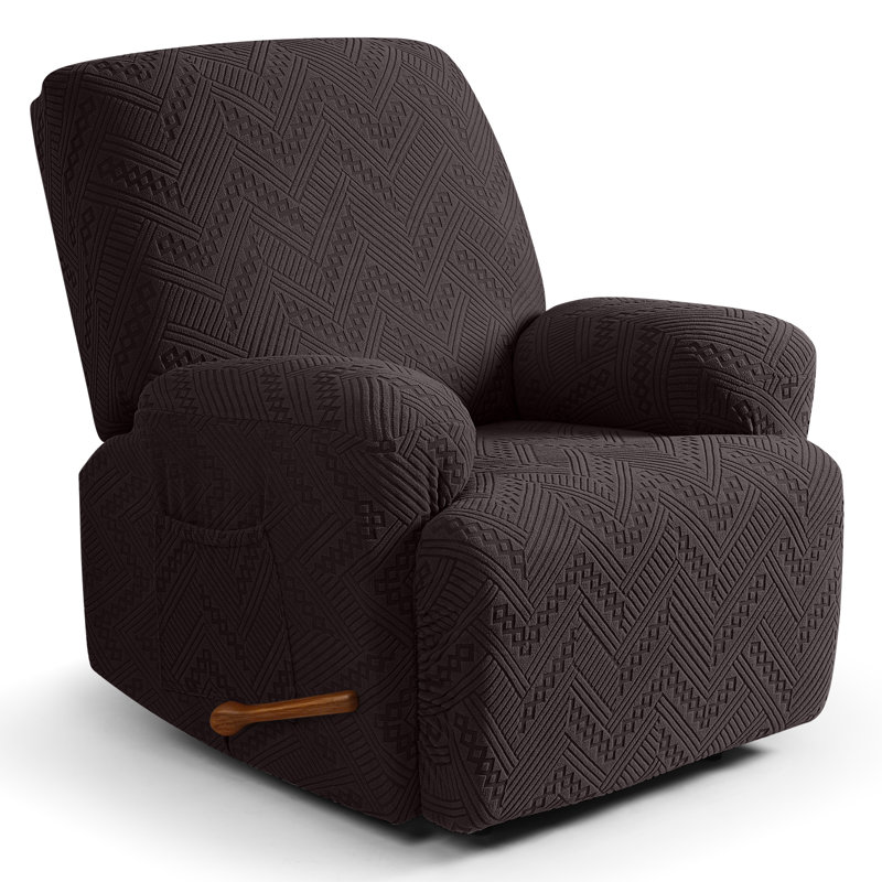 Harriet Recliner Chair Covers 3 Pieces Box Cushion Sofa Slipcovers Stretch Polyester Armchair Couch Cover with Pockets