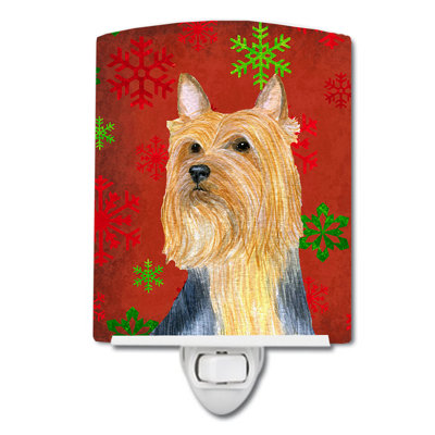 Silky Terrier Snowflake Holiday Christmas Ceramic Night Light