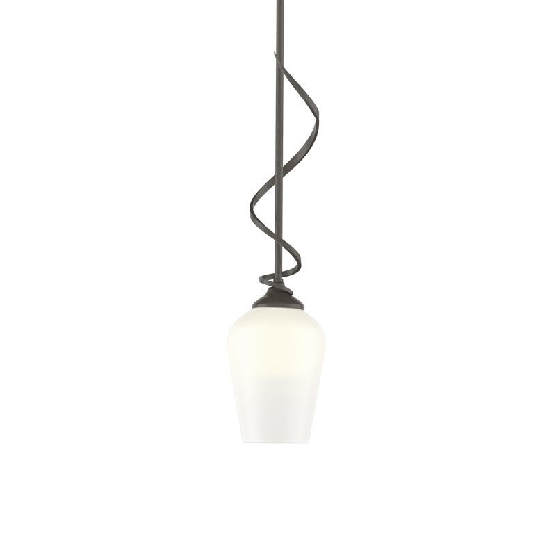 Flora 1 - Light Single Bell Pendant, Oil Rubbed Bronze, Opal Glass