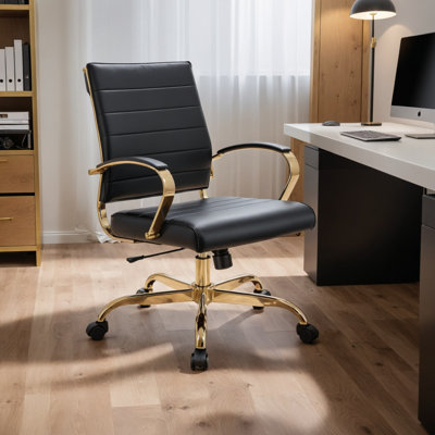 Fauteuil de bureau pivotant en cuir Naudain