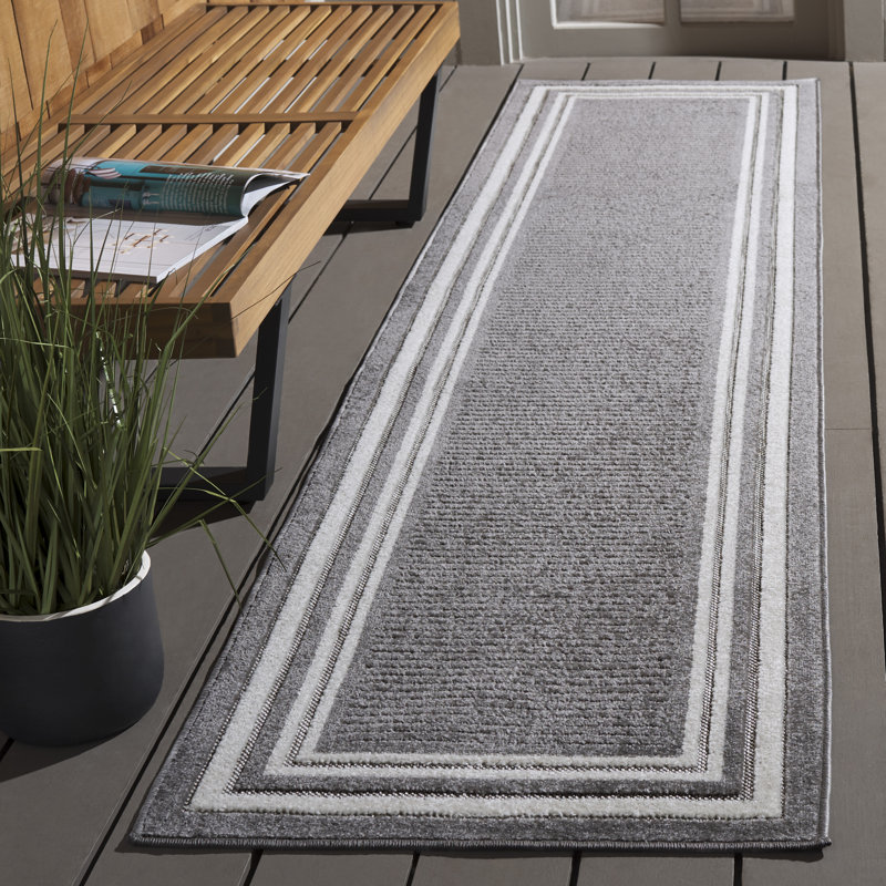 Shontavius 303 Area Indoor/Outdoor Area Rug In Grey / Ivory, Runner 2'2" x 9'