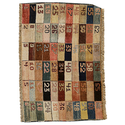 Hand Knotted Wool Area Rug in Multi
