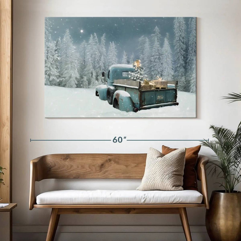 Camion bleu «Be The Light», H 34 po x l 51 po