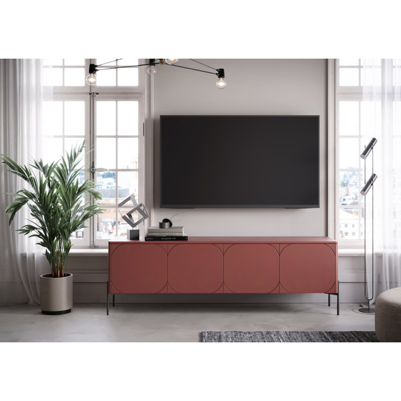 Mersed Unfinished TV Stand for TVs up to 55", Burgundy