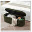 Banc de rangement rembourré ovale en tissu-267343467