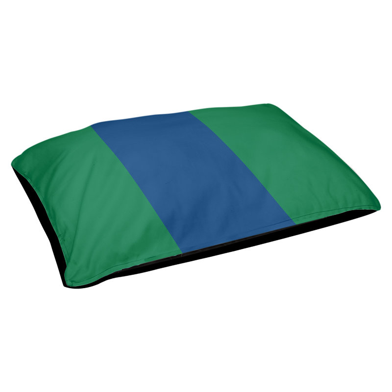 Coussin rectangulaire designer Kansas City, Petit (L 18 po x l 28 po), Vert / bleu foncé
