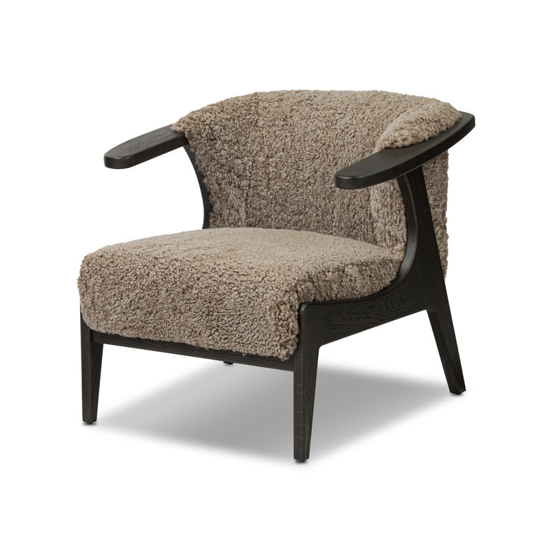 Fauteuil Delacour, Chêne noir fumé, Taupe
