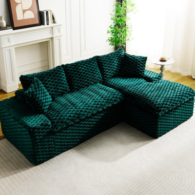 Turtle Velvet , Twin - Seat And Chaise Lounge, Switchable Between L Shape Straight, Ideal For Socializing Relaxing