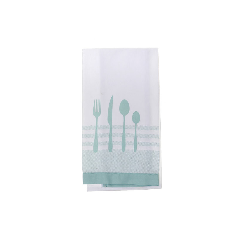 Ensemble de 6 torchons à ustensiles surpiqués - Bleu