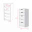 Commode Kamran, cinq tiroirs Narrows, finition blanche-649732658