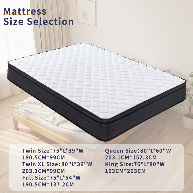 Matelas hybride en mousse viscoélastique gélifiée 12 po, Grand lit