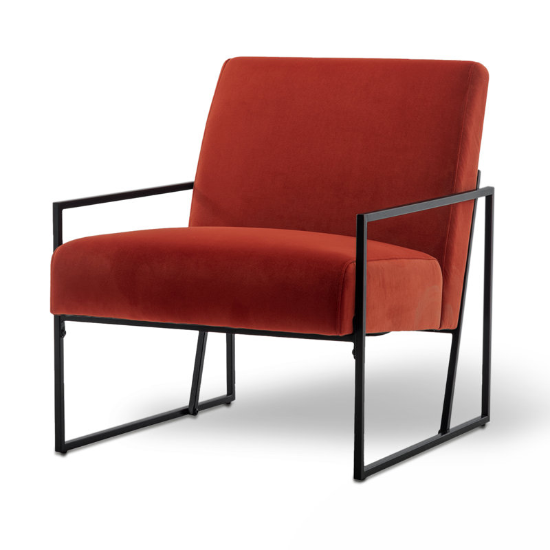 Ricci Upholstered Armchair, Rust Velvet